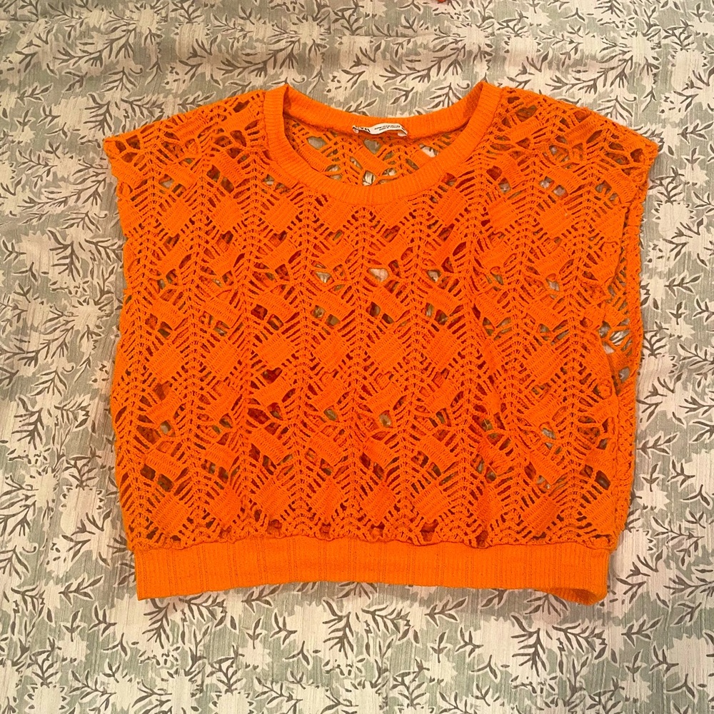 Zara Orange Knit Top